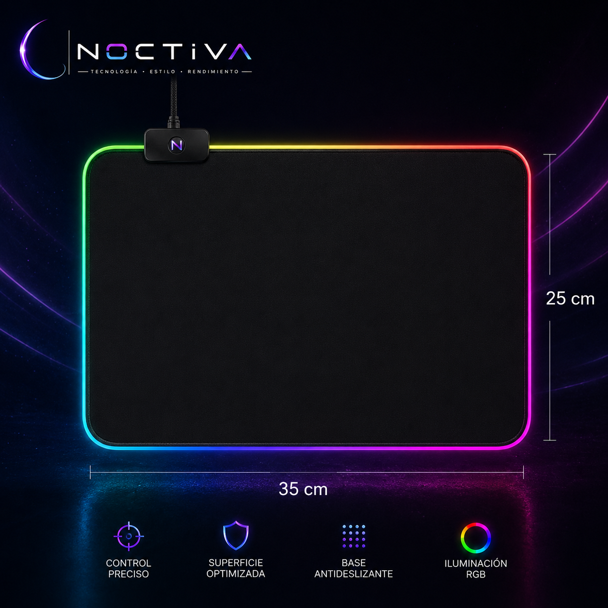 Pad Mouse Gamer Con Luces Rgb Iluminado
